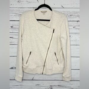 Banana Republic Cream Asymmetrical Zip Jacket